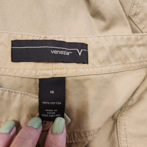 VENEZIA KHAKI CARGO ROLL-UP PANTS SIZE 16 - Picture 7 of 7